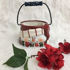 Ceramic Snowman Basket